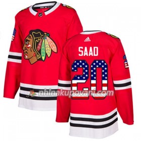 Chicago Blackhawks Dresy Brandon Saad 20 2017-2018 USA Flag Fashion Černá Adidas Authentic - Pánské